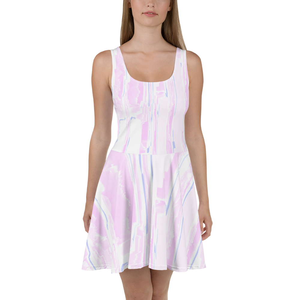 berry cream flare dress