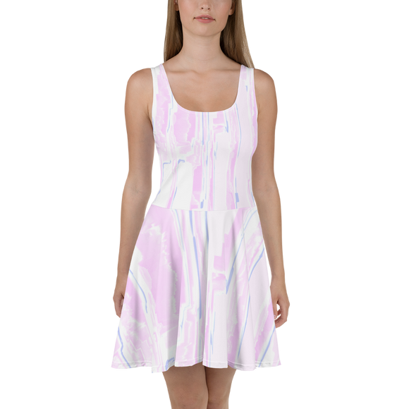 berry cream flare dress