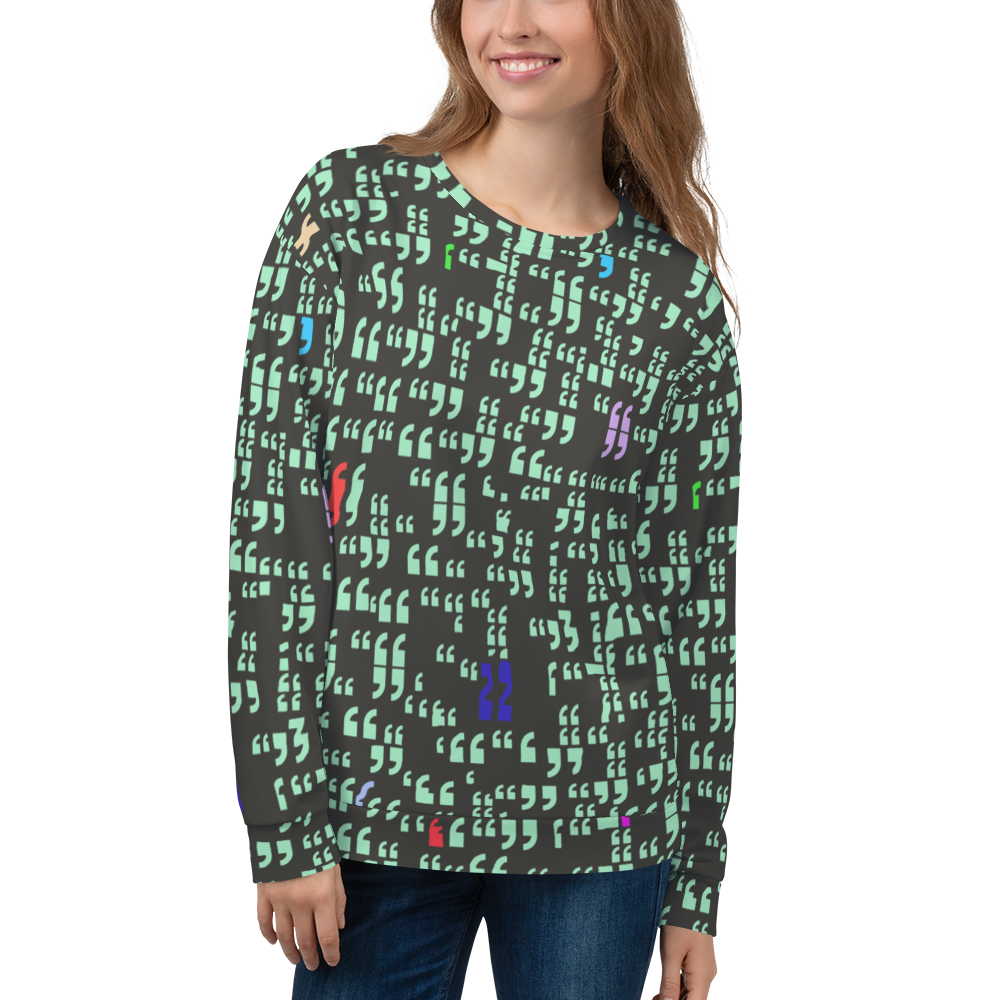 smart quotes sweater