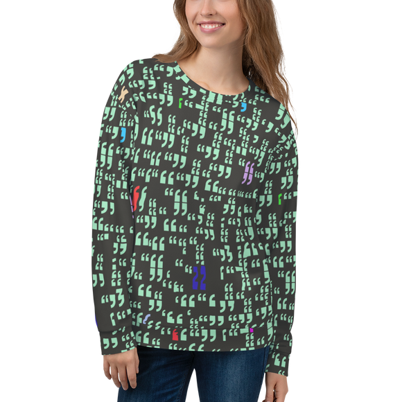 smart quotes sweater